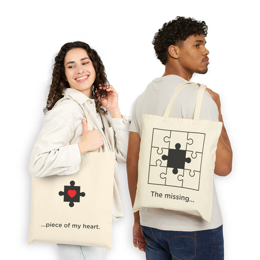 The Missing Piece of My Heart – Matching Tote Bag Natural Set