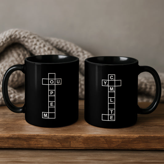 You Complete Me – Scrabble Couples Mug Set (Black)
