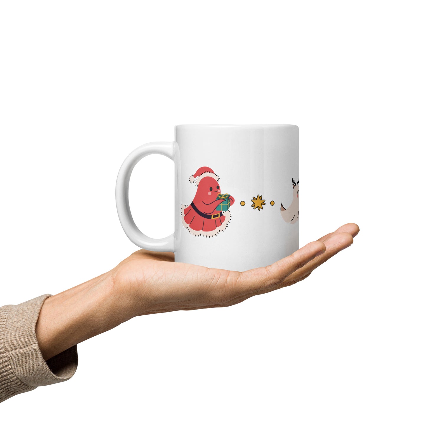 Little Ghost of Christmas Mug - Santa Ghost & Reindeers