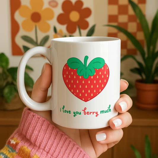 I Love You Berry Much – Cute Strawberry Mug 11oz