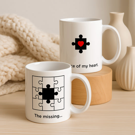 The Missing Piece of My Heart – Couples Mug Set