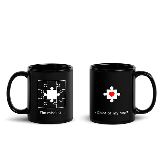 The Missing Piece of My Heart – Couples Mug Set (Black)