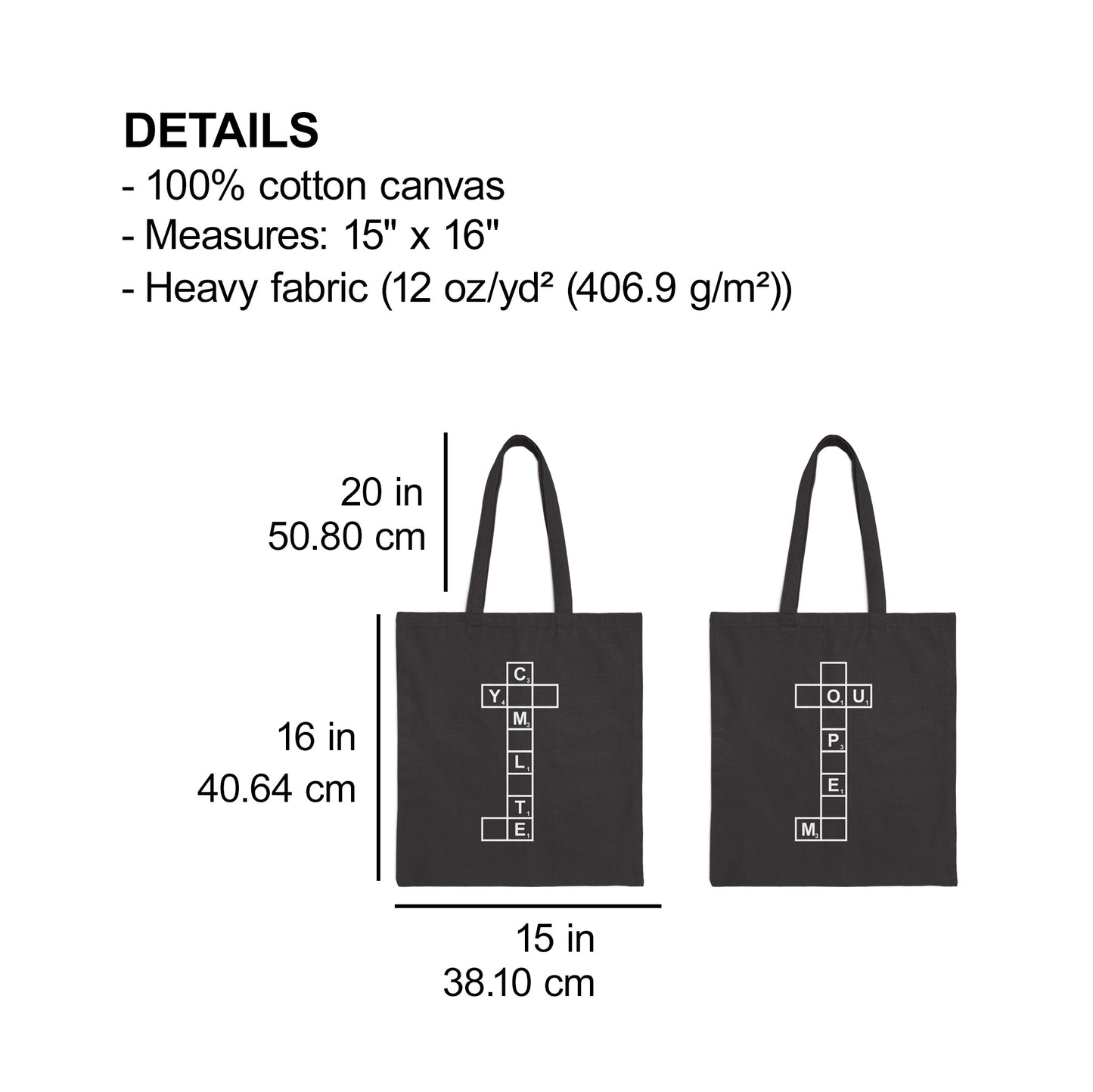 You Complete Me – Matching Tote Bag Black Set