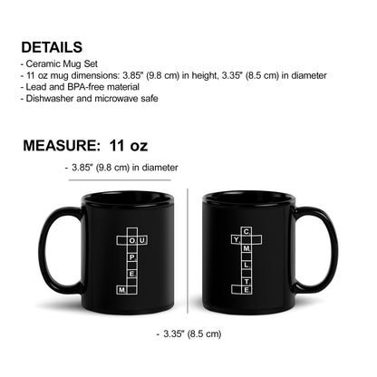 You Complete Me – Scrabble Couples Mug Set (Black)