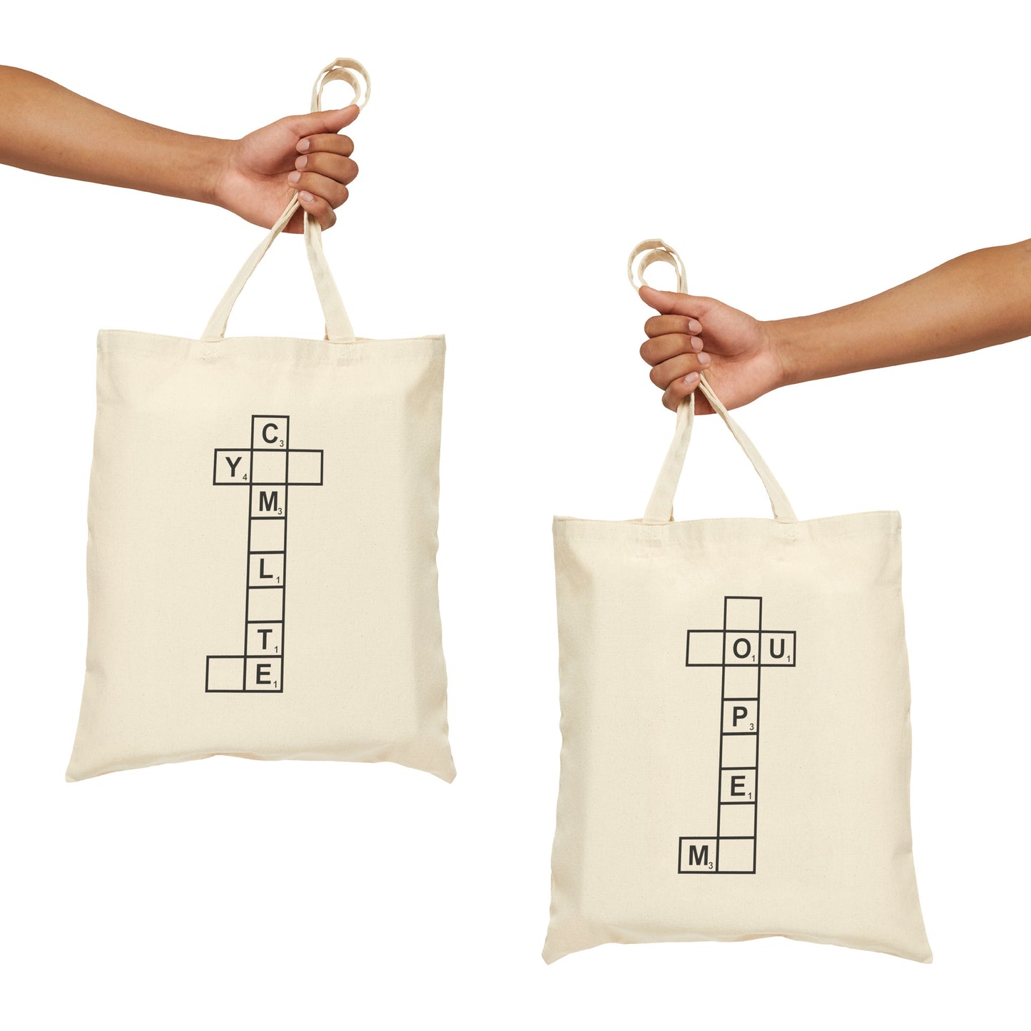 You Complete Me – Matching Tote Bag Natural Set