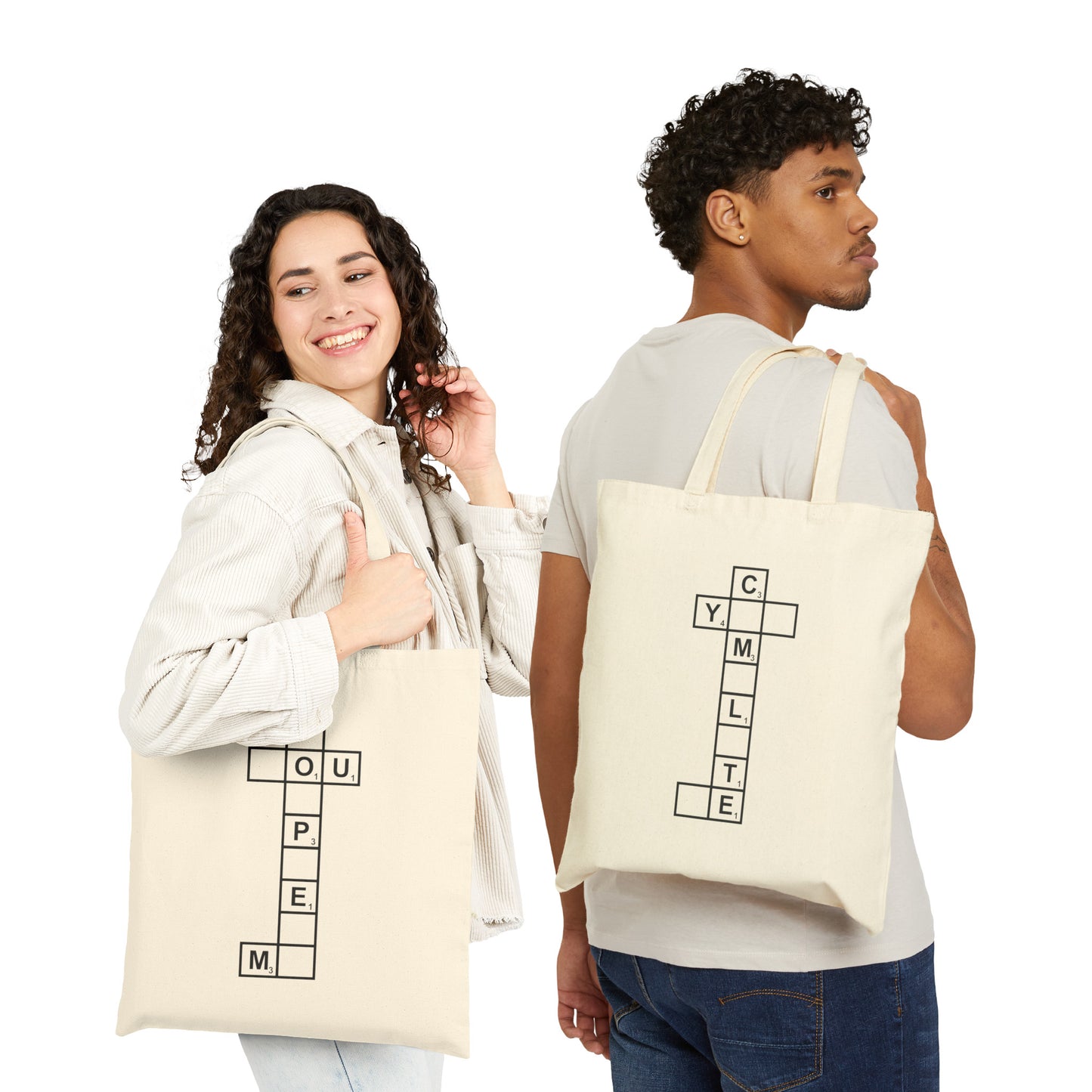 You Complete Me – Matching Tote Bag Natural Set