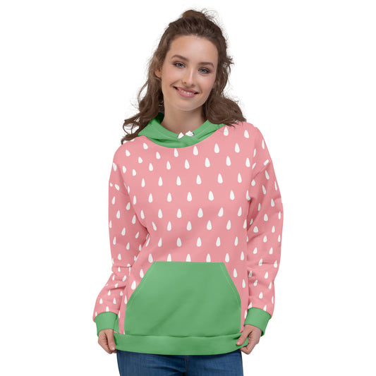 Strawberry Pink Cozy Hoodie – Unisex & Recycled