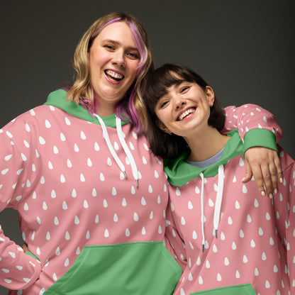 Strawberry Pink Cozy Hoodie – Unisex & Recycled