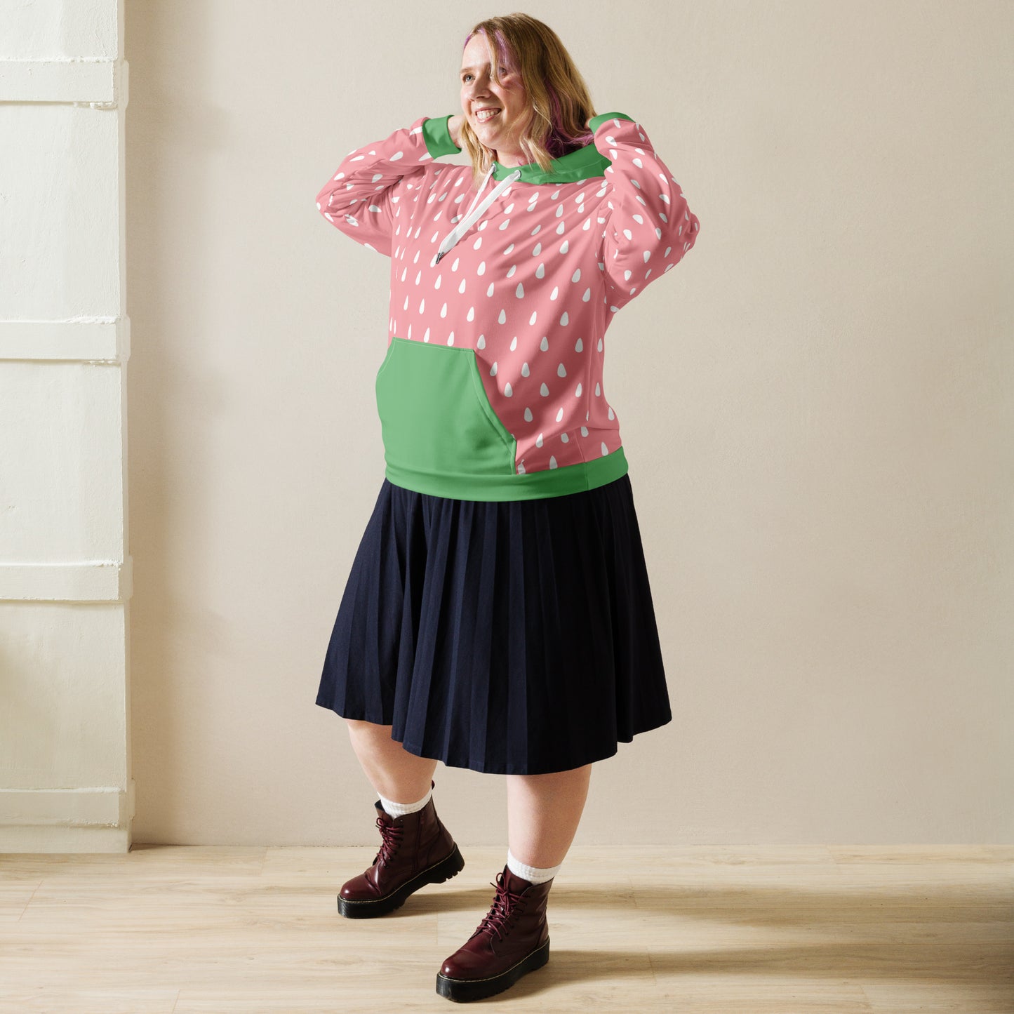 Strawberry Pink Cozy Hoodie – Unisex & Recycled