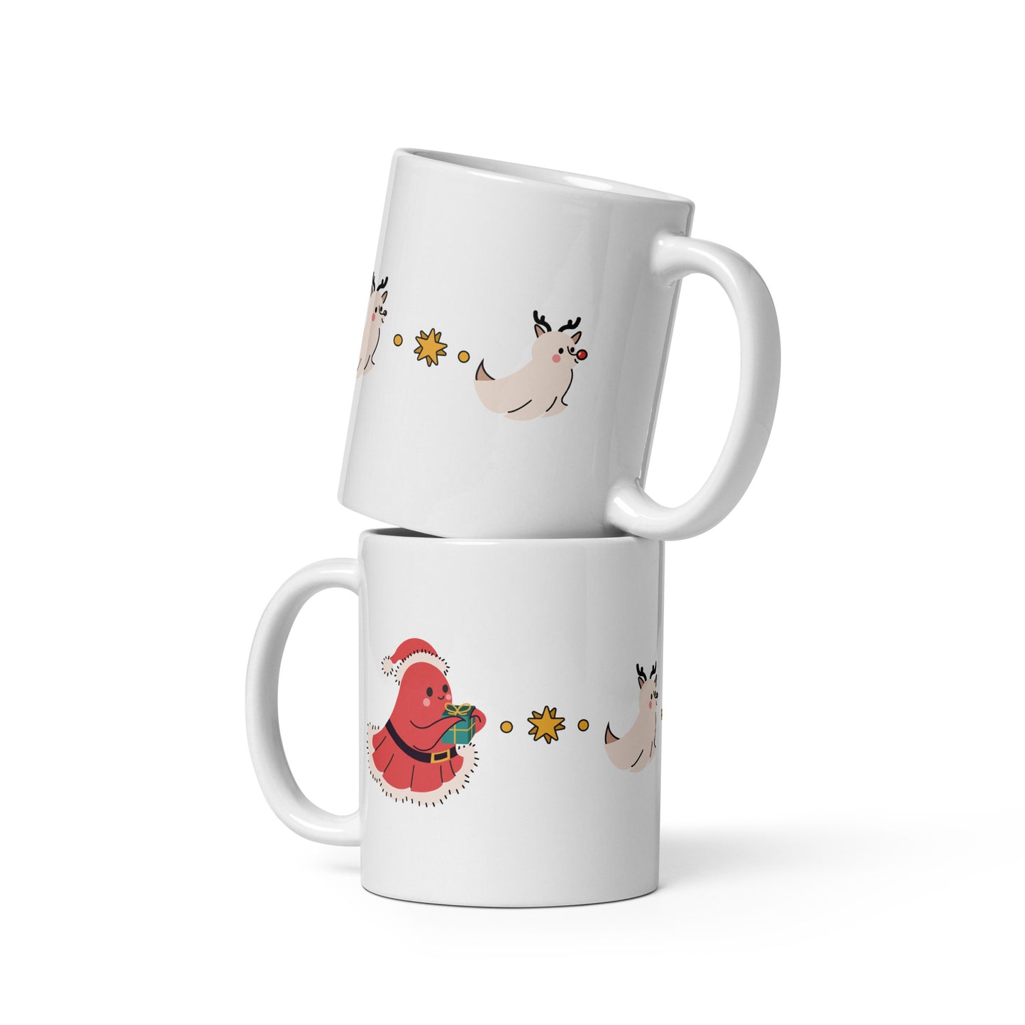 Little Ghost of Christmas Mug - Santa Ghost & Reindeers
