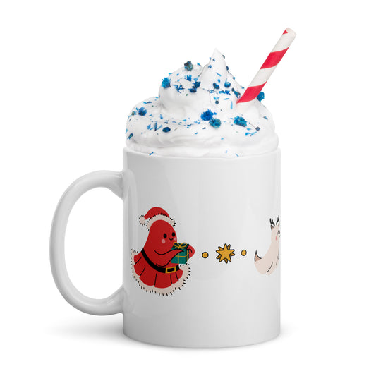 Little Ghost of Christmas Mug - Santa Ghost & Reindeers