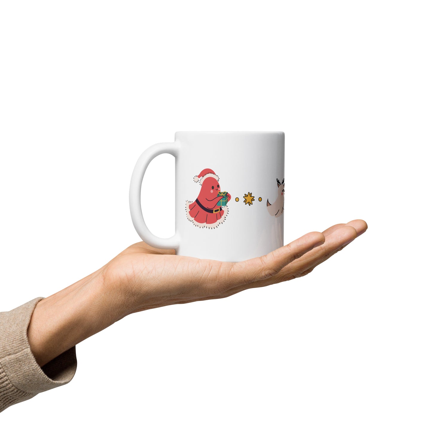 Little Ghost of Christmas Mug - Santa Ghost & Reindeers